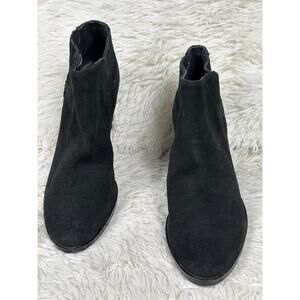Steve Madden Yager Boots Womens Size 9B Black Suede Ankle Block Heel Booties